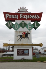Pony Express Motel sign