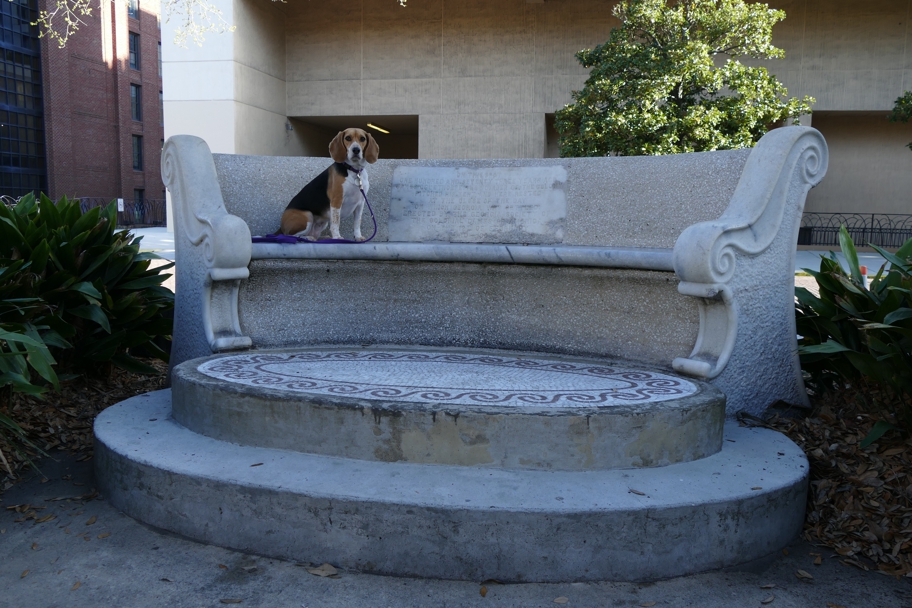 James Oglethorpe memorial bench