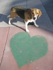 Big green sidewalk heart